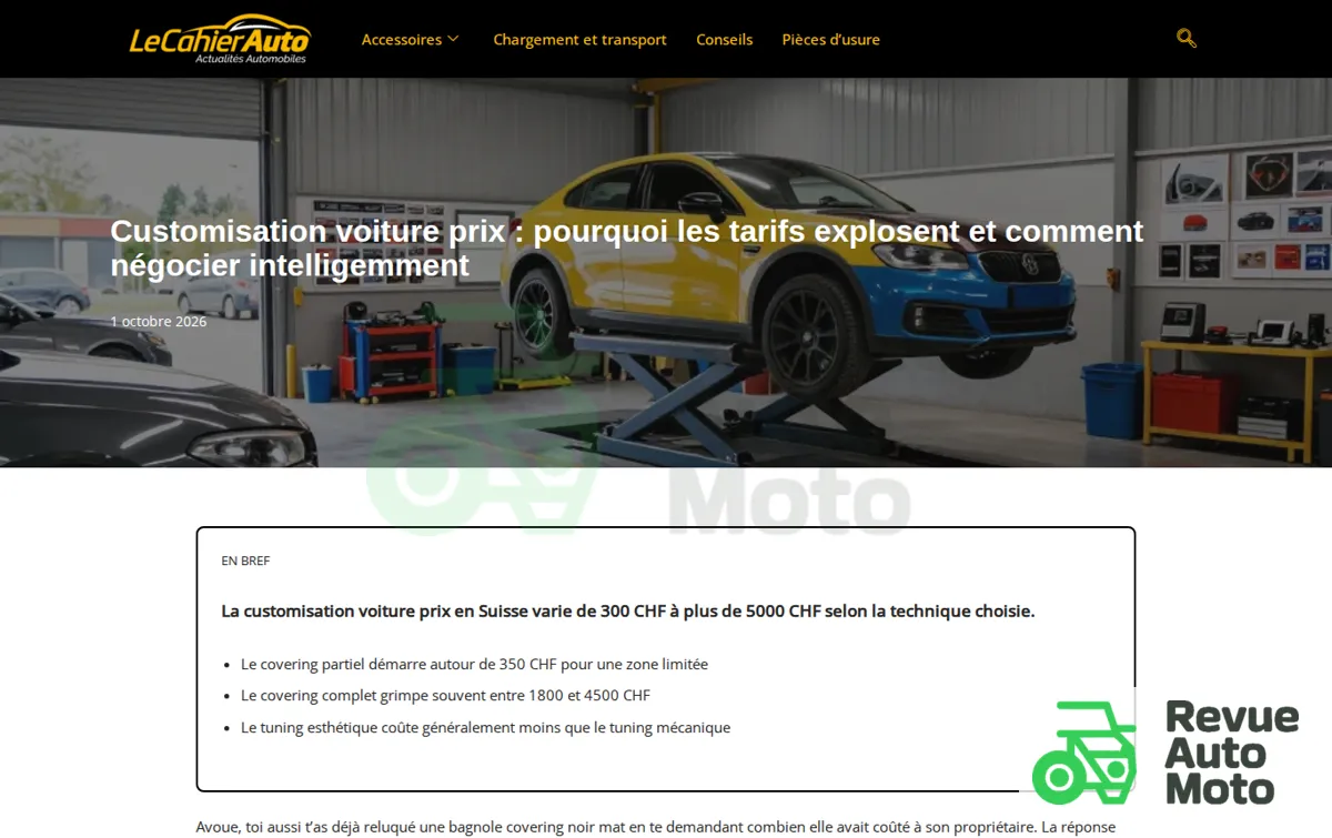 Capture : Customisation voiture prix : pourquoi les tarifs explosent et comment